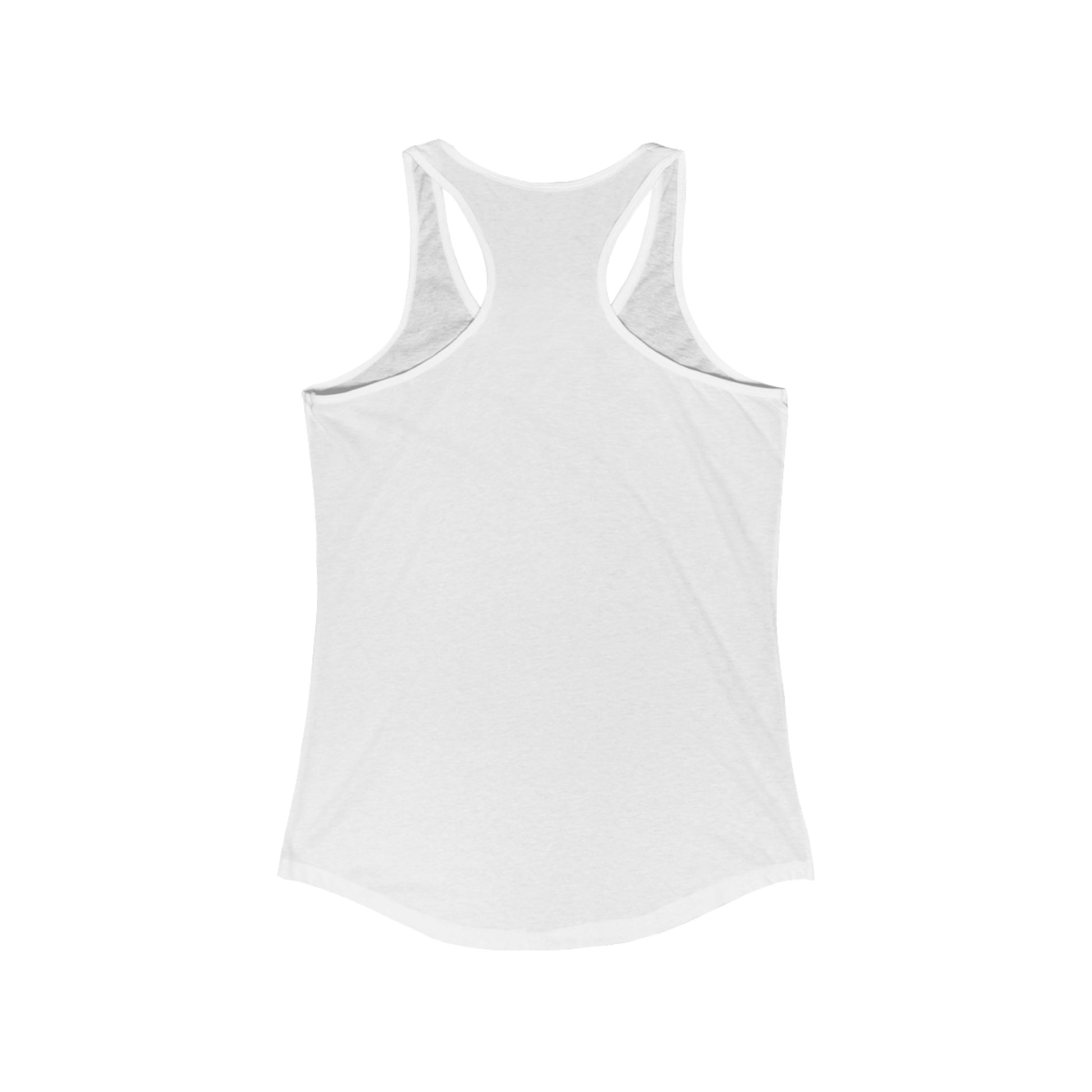 Back view of women’s racerback tank top showing comfortable cut and lightweight fabric