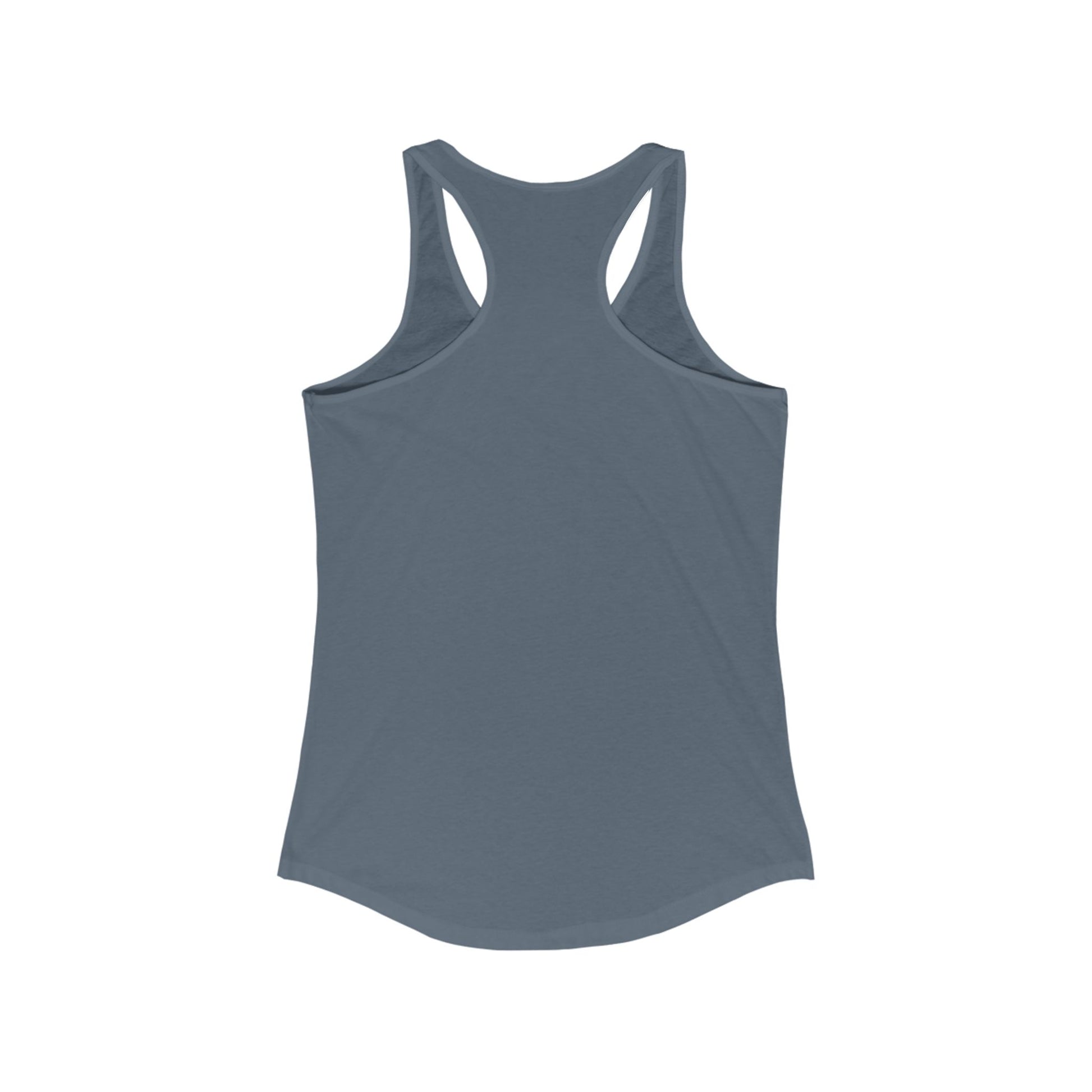 Back view of women’s racerback tank top showing comfortable cut and lightweight fabric