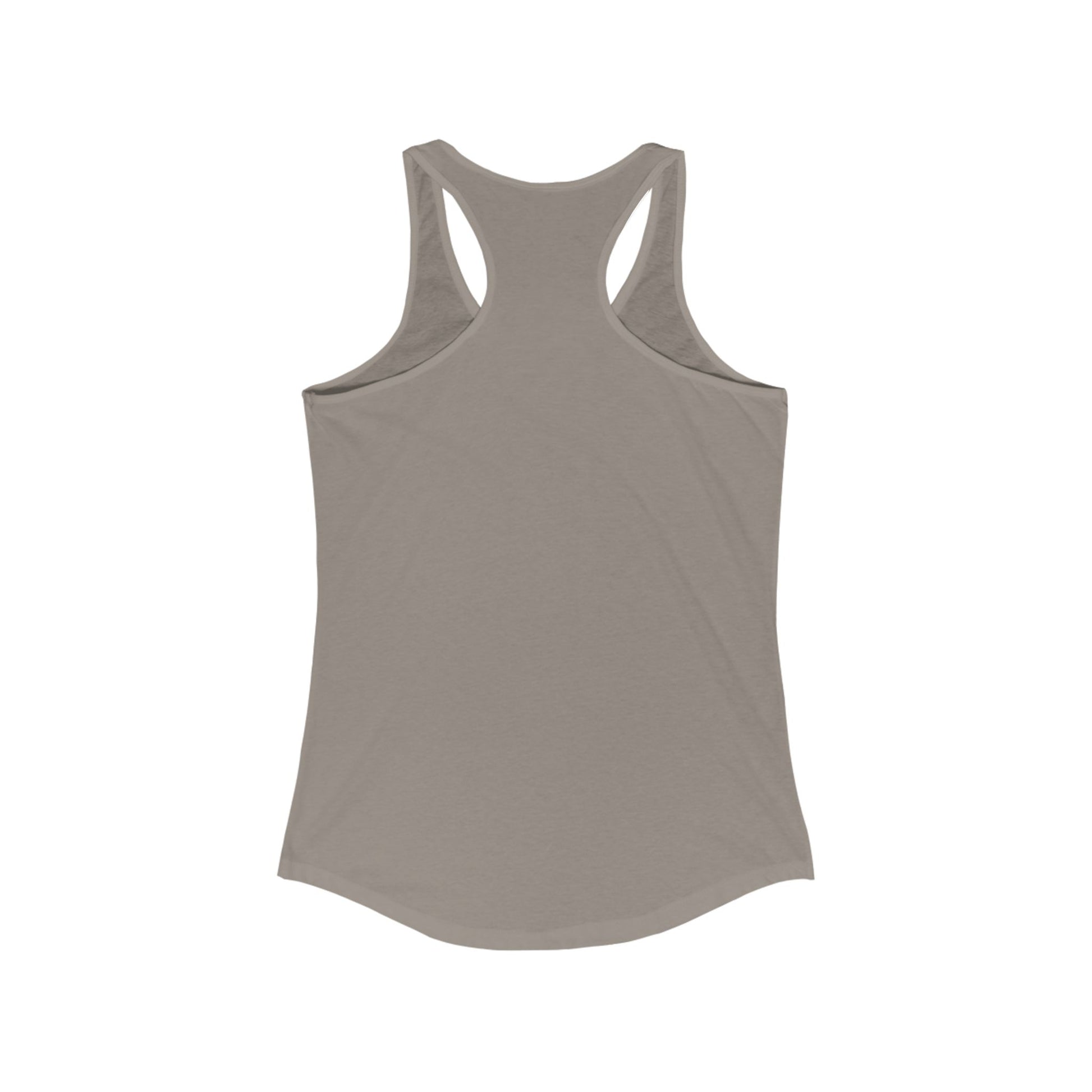 Back view of women’s racerback tank top showing comfortable cut and lightweight fabric