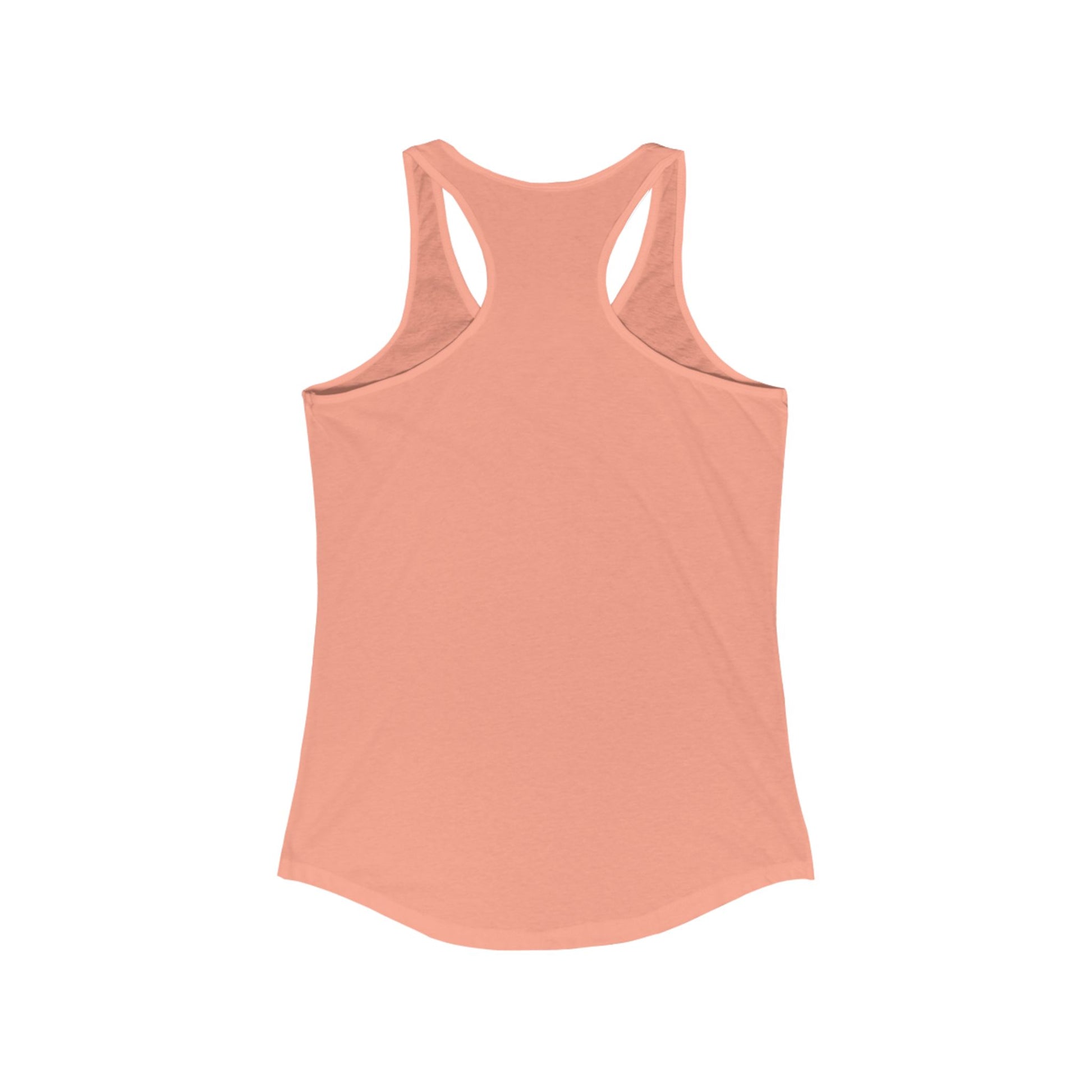Back view of pink women’s racerback tank top showing comfortable cut and lightweight fabric